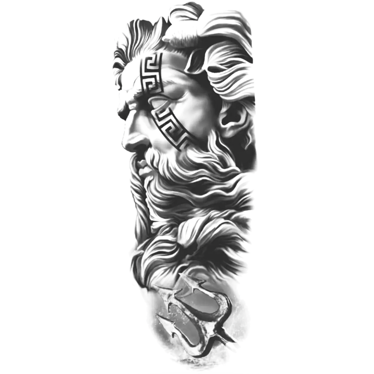Poseidon Figürlü Orta Boy Yarı Kalıcı Dövme MY186 MyTattoo