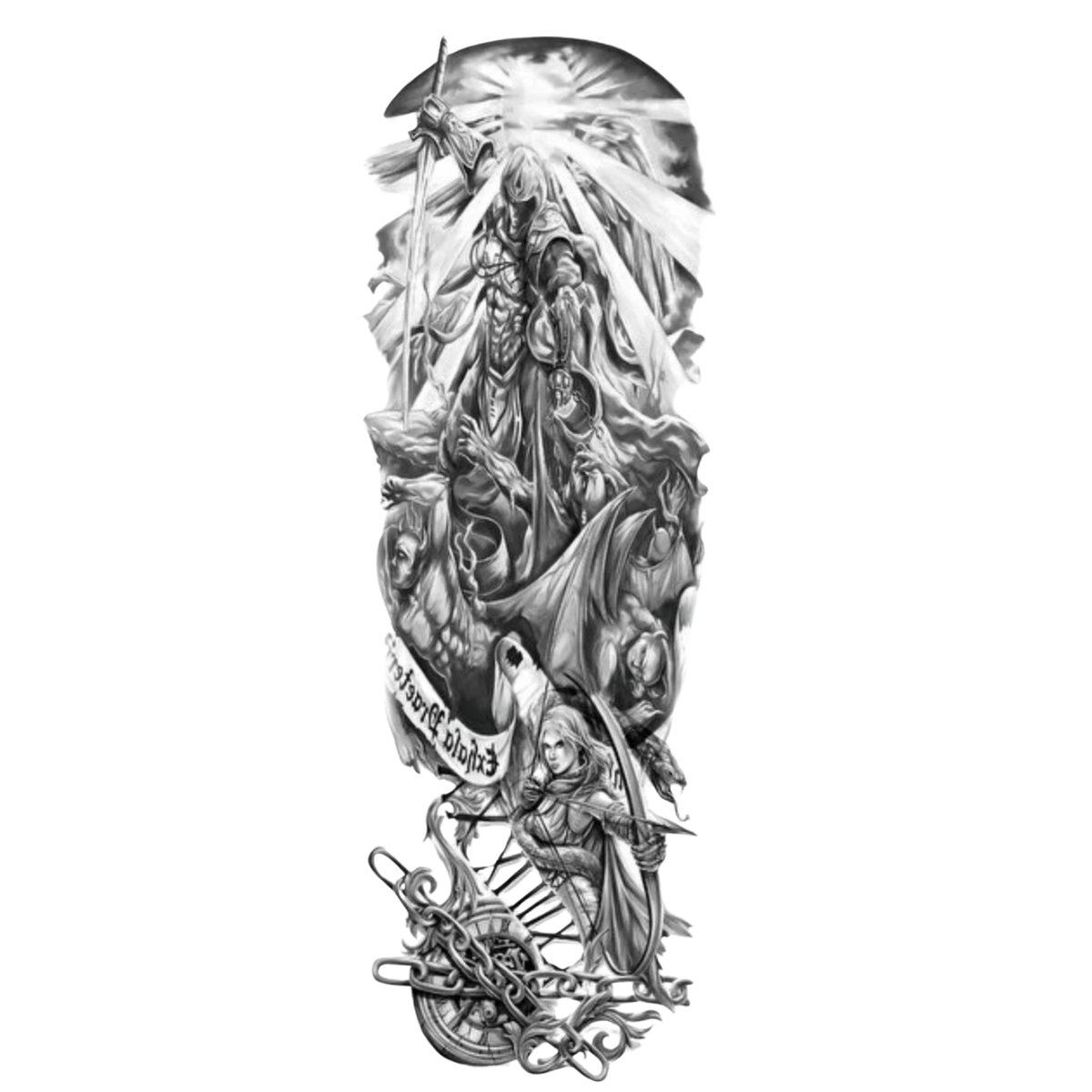Karanlığın Düşüşü Kol Kaplama Geçici Dövme G333 MyTattoo