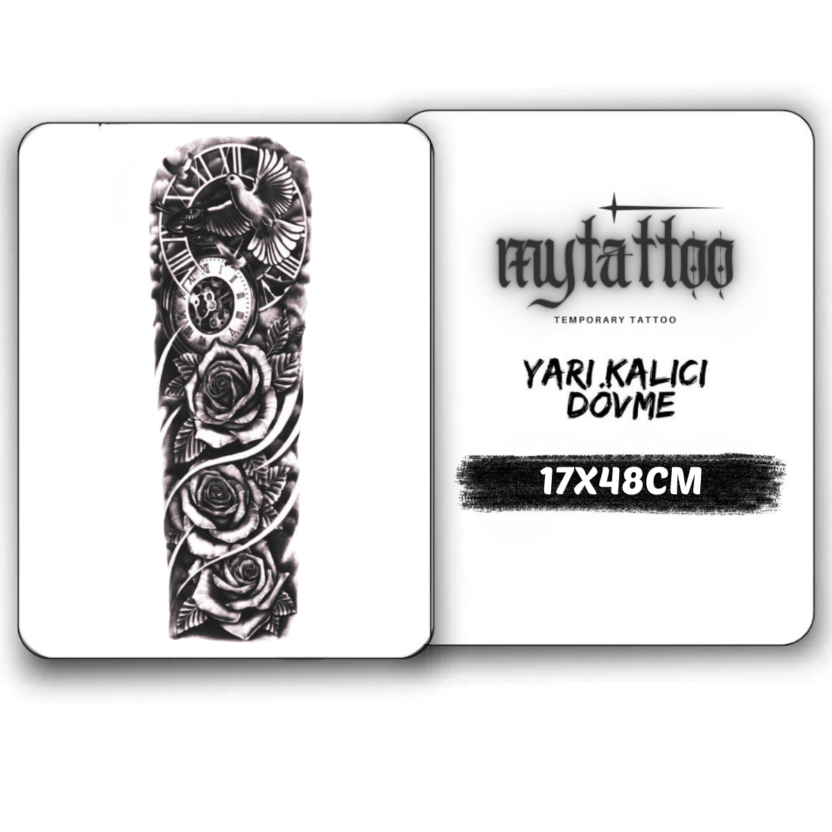 Özgürlük&Güller Kol Kaplama Yarı Kalıcı Dövme MY132 MyTattoo