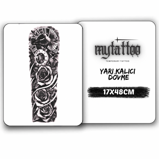 Özgürlük&Güller Kol Kaplama Yarı Kalıcı Dövme MY132 MyTattoo