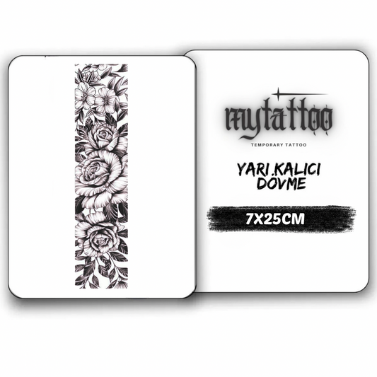 Çiçek Cümbüşü Figürlü Şerit Yarı Kalıcı Dövme-MY105