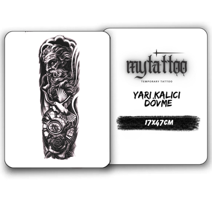 Zeus Figürlü Kol Kaplama Yarı Kalıcı Dövme-MY126 MyTattoo