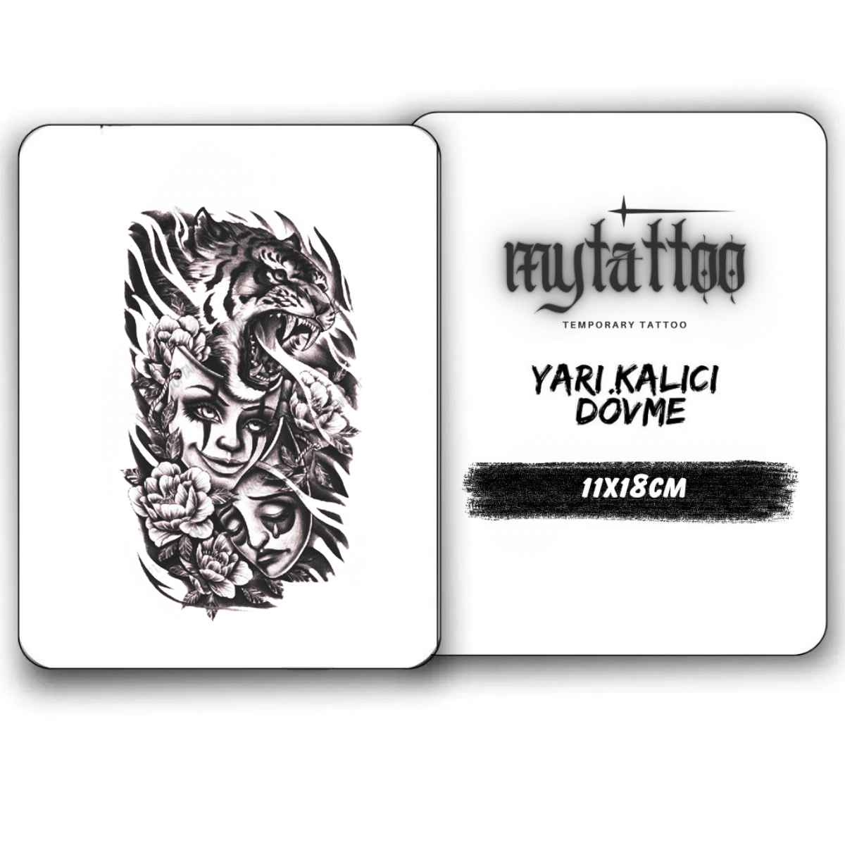 Vahşi Maskeler Figürlü Orta Boy Yarı Kalıcı Dövme-MY89 MyTattoo