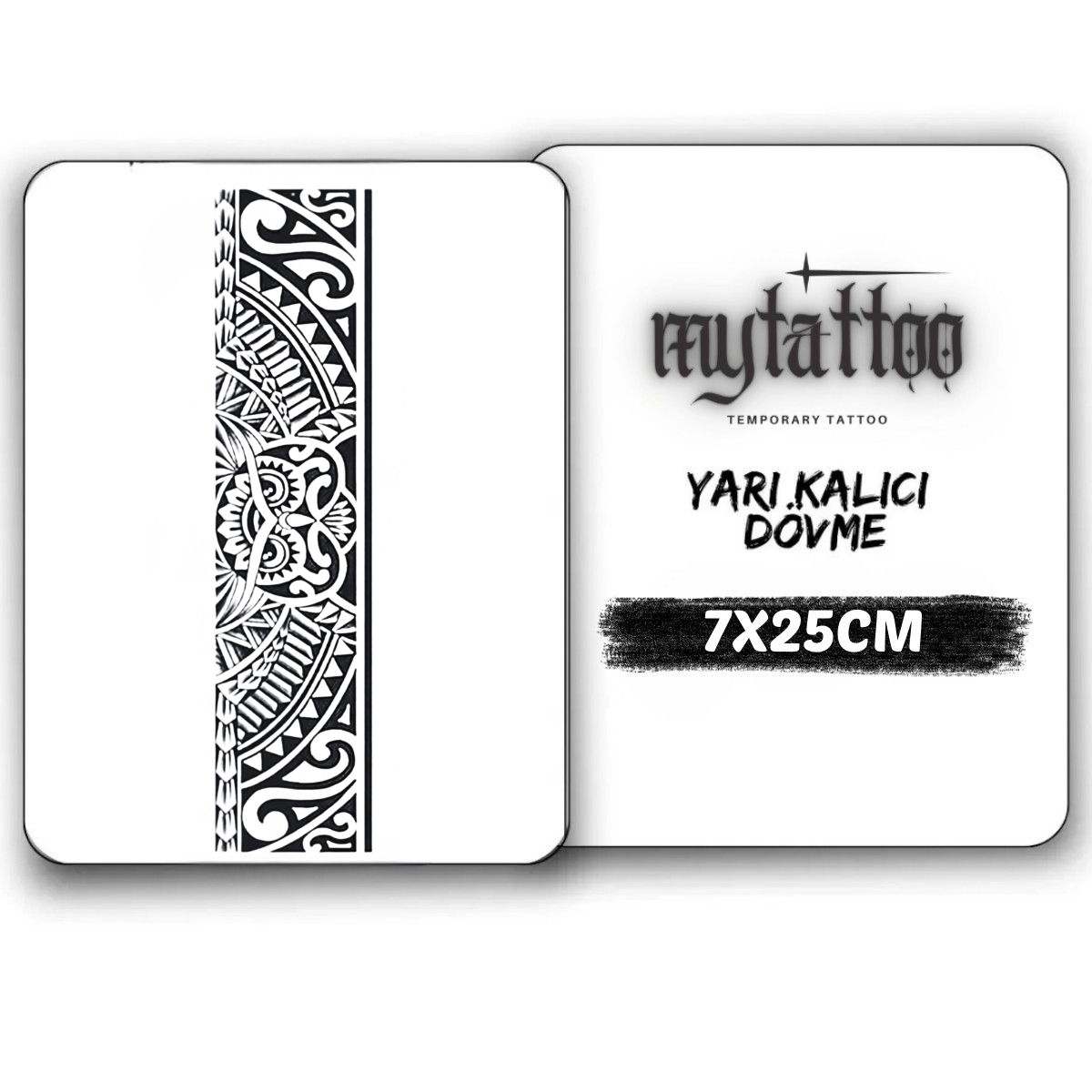 Tribal Baykuş Figürlü Şerit Yarı Kalıcı Dövme-MY107 MyTattoo