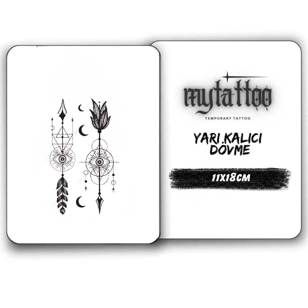 İlahi Oklar Figürlü Orta Boy Yarı Kalıcı Dövme-MY72 MyTattoo