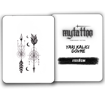 İlahi Oklar Figürlü Orta Boy Yarı Kalıcı Dövme-MY72 MyTattoo