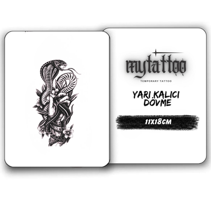 Kobra&El Figürlü Orta Boy Yarı Kalıcı Dövme-MY71 MyTattoo