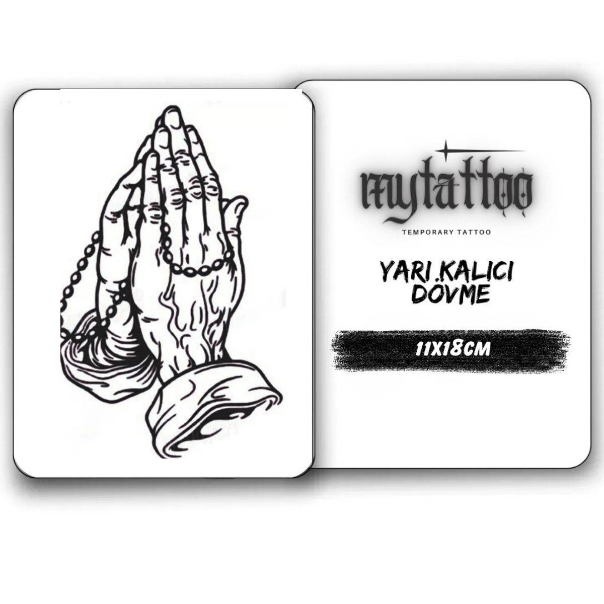 İlahi Dua Figürlü Orta Boy Yarı Kalıcı Dövme-MY67 MyTattoo