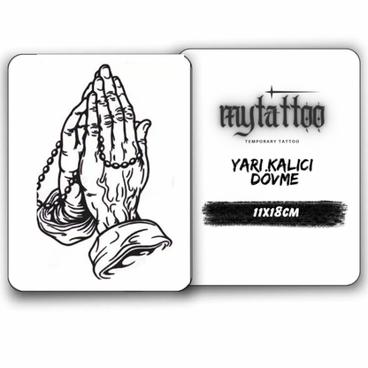 İlahi Dua Figürlü Orta Boy Yarı Kalıcı Dövme-MY67 MyTattoo