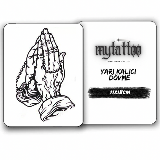 İlahi Dua Figürlü Orta Boy Yarı Kalıcı Dövme-MY67 MyTattoo