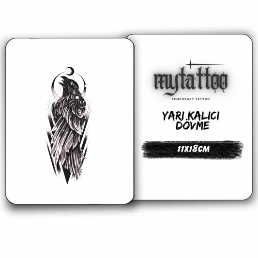 Dash Kuzgun Figürlü Orta Boy Yarı Kalıcı Dövme-MY66