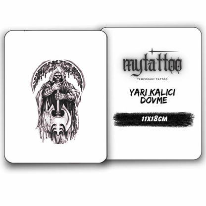 Azrail Figürlü Orta Boy Yarı Kalıcı Dövme-MY59 MyTattoo