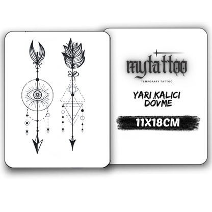 İlahi Oklar 2 Figürlü Orta Boy Yarı Kalıcı Dövme-MY93 MyTattoo