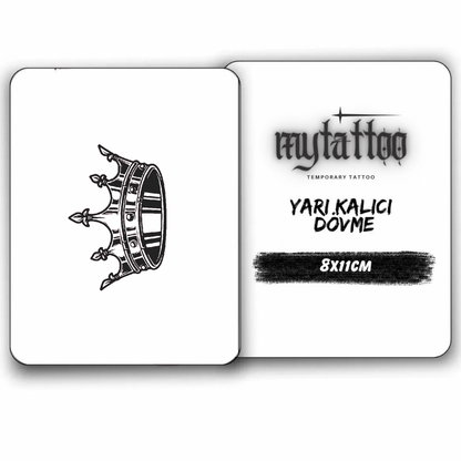 Kral Tacı Figürlü Küçük Boy Yarı Kalıcı Dövme-MY37 MyTattoo