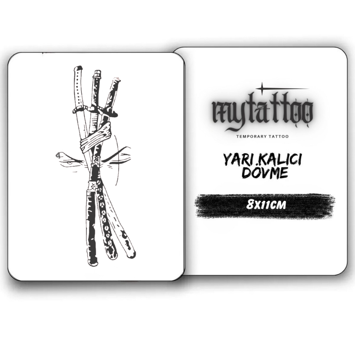 Samurai Kılıcı Figürlü Küçük Boy Yarı Kalıcı Dövme-MY34 MyTattoo