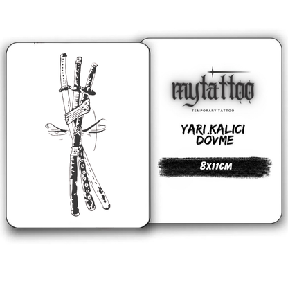 Samurai Kılıcı Figürlü Küçük Boy Yarı Kalıcı Dövme-MY34 MyTattoo
