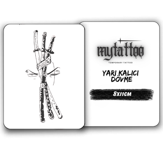 Samurai Kılıcı Figürlü Küçük Boy Yarı Kalıcı Dövme-MY34