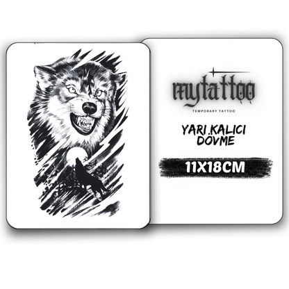 Ulu Kurt Figürlü Orta Boy Yarı Kalıcı Dövme-MY92 MyTattoo