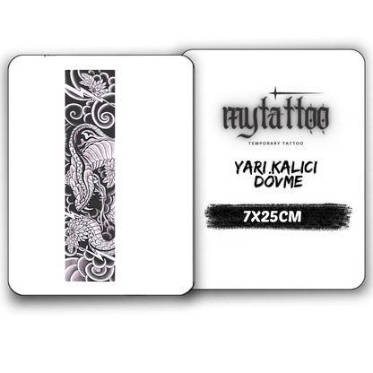 Kobra&Dalga Figürlü Şerit Yarı Kalıcı Dövme-MY102 MyTattoo