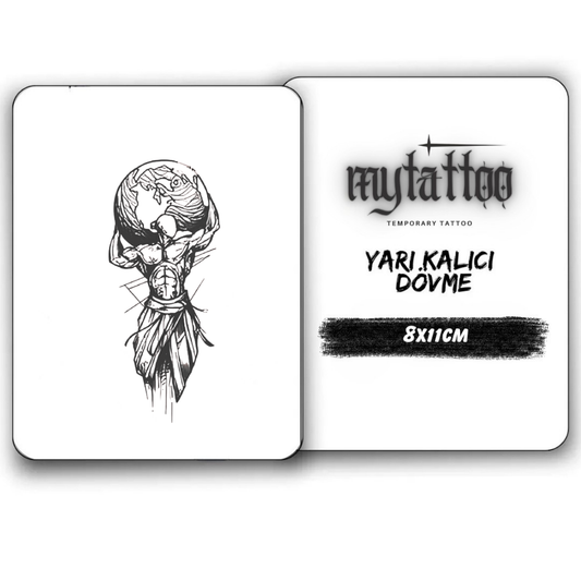 Adam Gezegen Figürlü Küçük Boy Yarı Kalıcı Dövme-MY28
