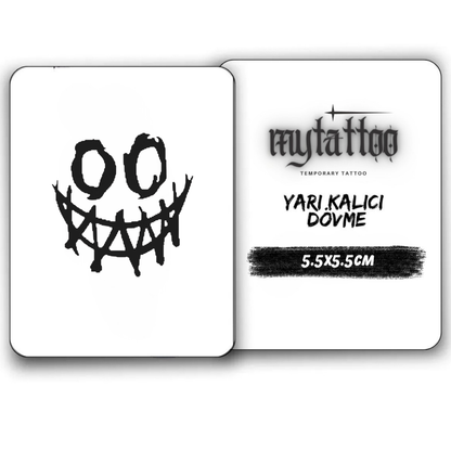 Dikenli Gülüş Figürlü Minimal Yarı Kalıcı Dövme-MY27 MyTattoo