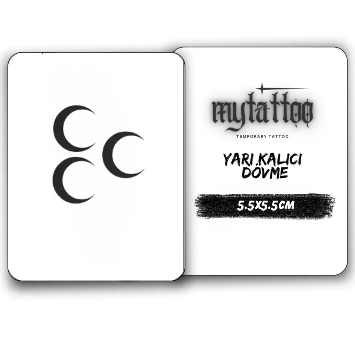 3 Hilal Figürlü Minimal Yarı Kalıcı Dövme-MY20 MyTattoo