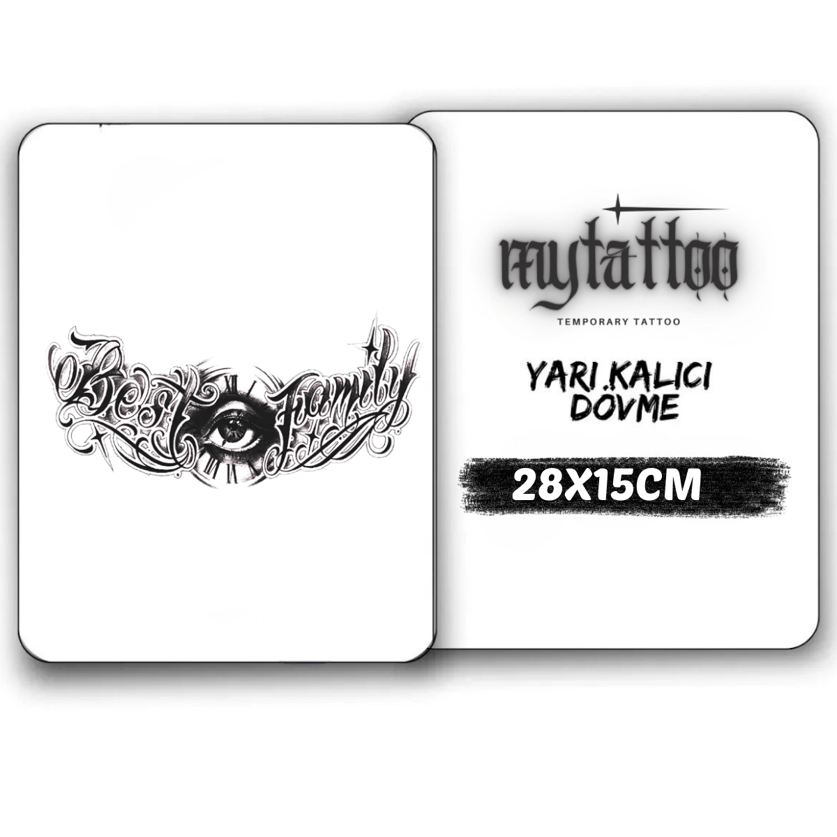 En İyi Aile Figürlü Büyük Yarı Kalıcı Dövme-My114 MyTattoo