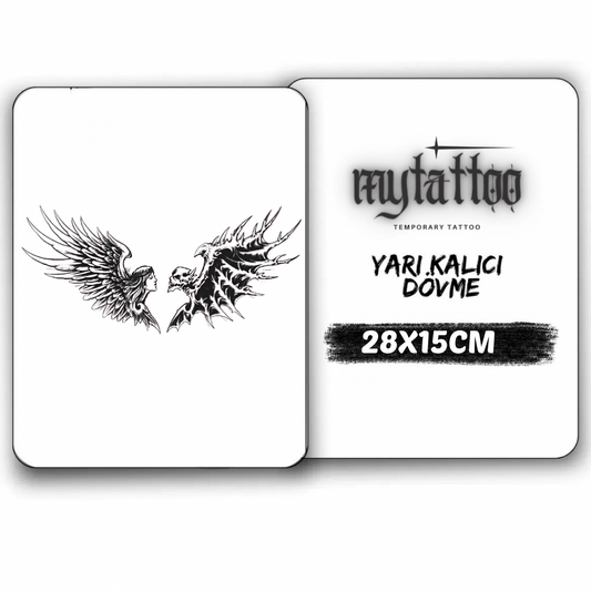 Melek&Şeytan Figürlü Büyük Yarı Kalıcı Dövme-My113 MyTattoo
