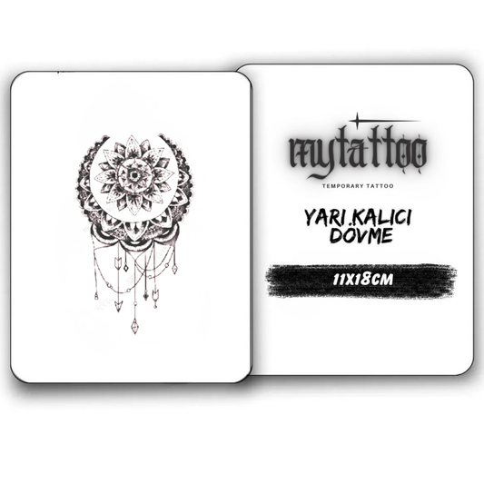 Gece Mandalı Figürlü Orta Boy Yarı Kalıcı Dövme-MY57 MyTattoo