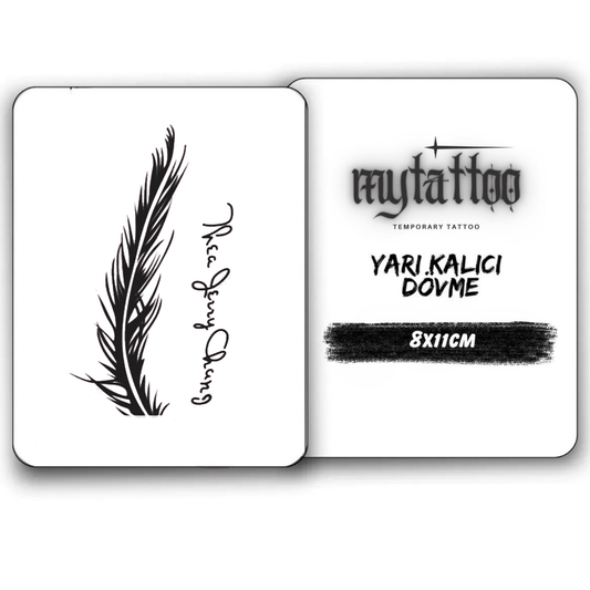 Tüy&Yazı Figürlü Küçük Boy Yarı Kalıcı Dövme-MY35