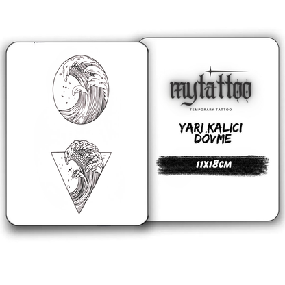 Zen Dalgaları Figürlü Orta Boy Yarı Kalıcı Dövme-MY53 MyTattoo
