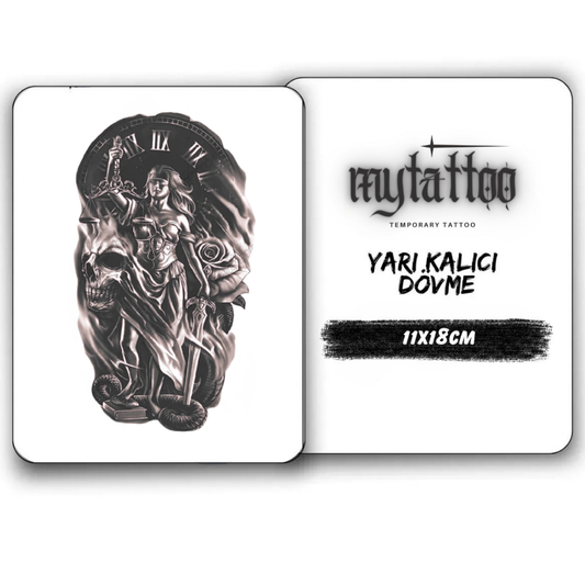 Adaletin Terazisi Figürlü Orta Boy Yarı Kalıcı Dövme-MY51