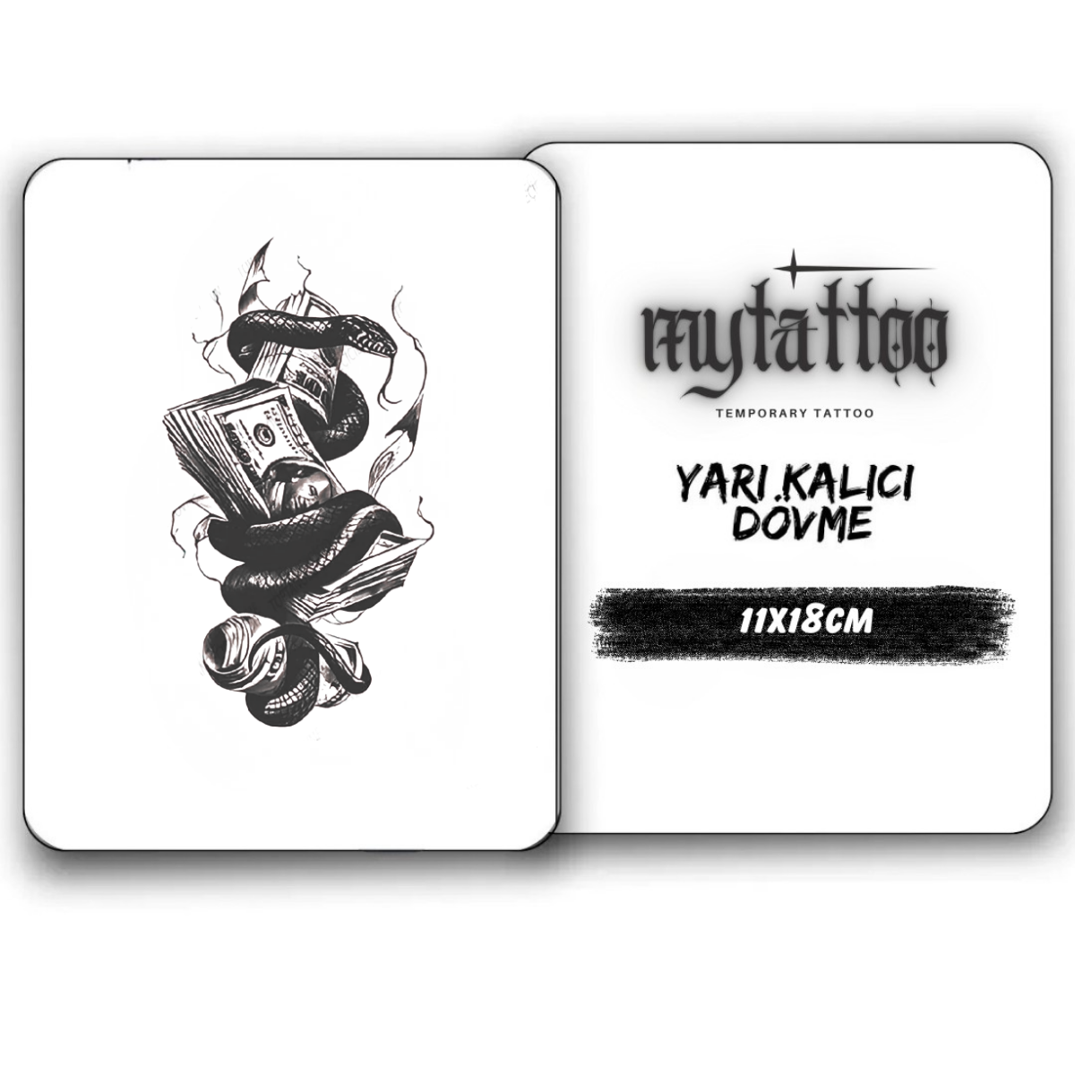 Hırsın Dili Figürlü Orta Boy Yarı Kalıcı Dövme-MY50 MyTattoo