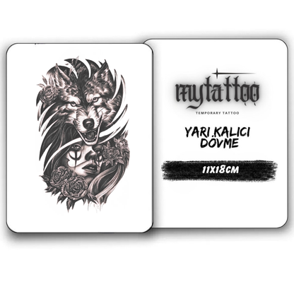 Kurt&Kadın Figürlü Orta Boy Yarı Kalıcı Dövme-MY48 MyTattoo