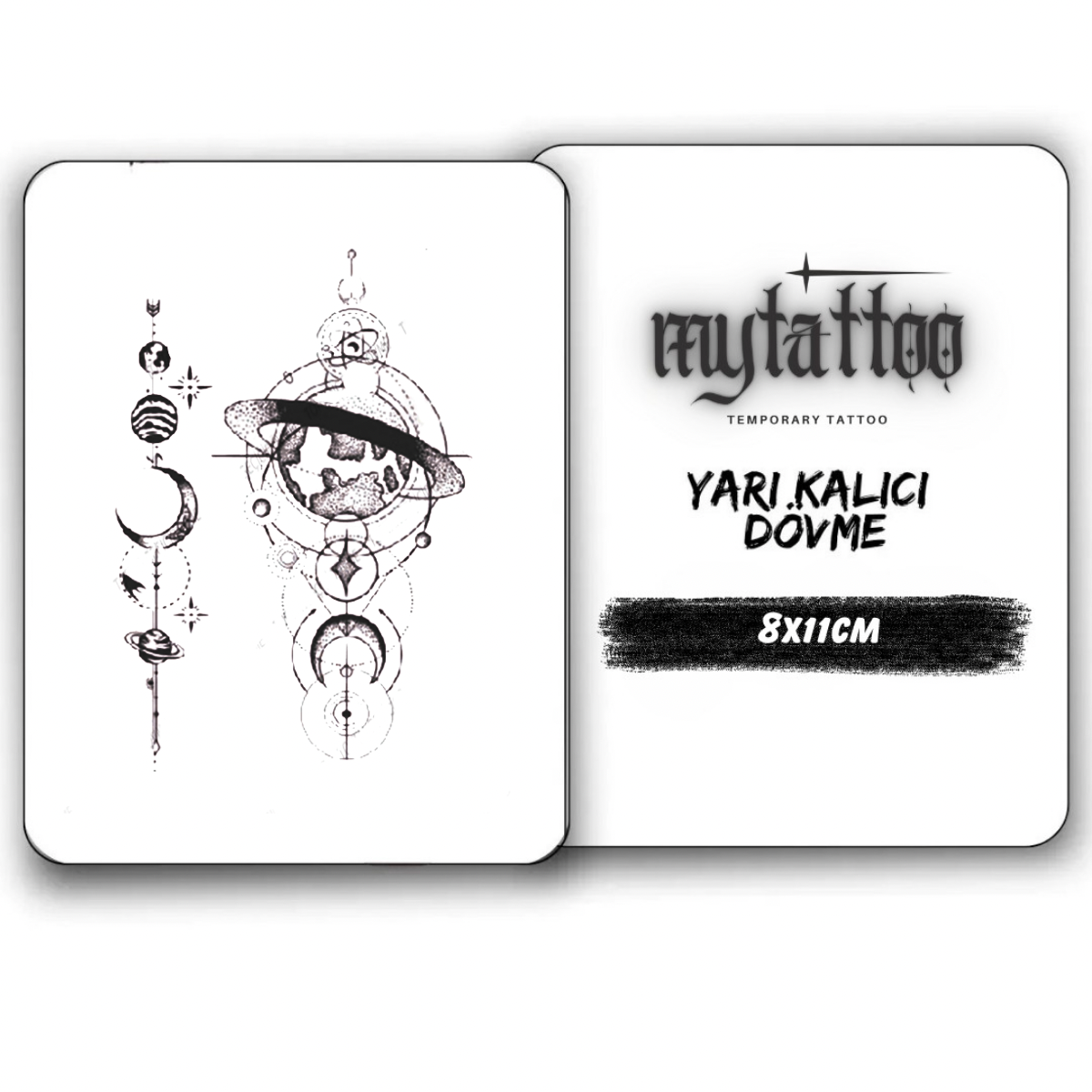 Gezegenler Figürlü Küçük Boy Yarı Kalıcı Dövme-MY36 MyTattoo