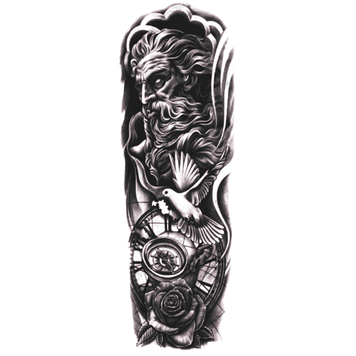 Zeus Figürlü Kol Kaplama Yarı Kalıcı Dövme-MY126 MyTattoo
