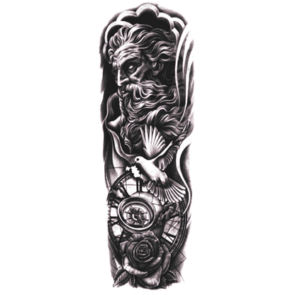 Zeus Figürlü Kol Kaplama Yarı Kalıcı Dövme-MY126 MyTattoo