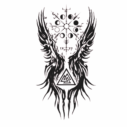 Valhallanın Simgesi Figürlü Orta Boy Yarı Kalıcı Dövme-MY80 MyTattoo