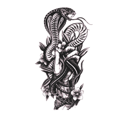 Kobra&El Figürlü Orta Boy Yarı Kalıcı Dövme-MY71 MyTattoo