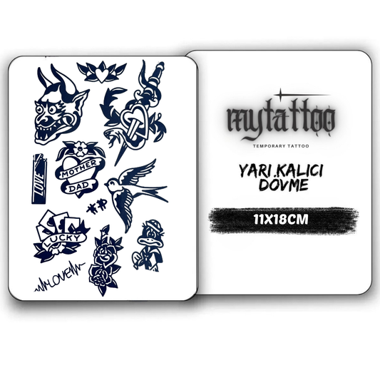 10’Lu Mini Orta Boy Yarı Kalıcı Dövme MY235