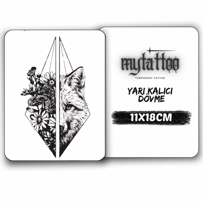 Vahşi Zarafet Orta Boy Yarı Kalıcı Dövme MY136 MyTattoo