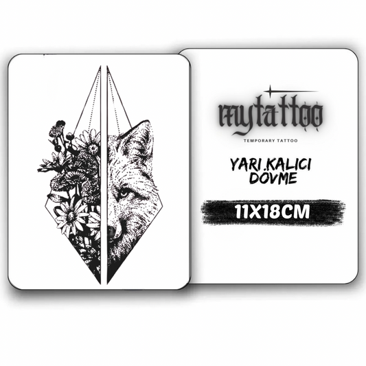 Vahşi Zarafet Orta Boy Yarı Kalıcı Dövme MY136 MyTattoo