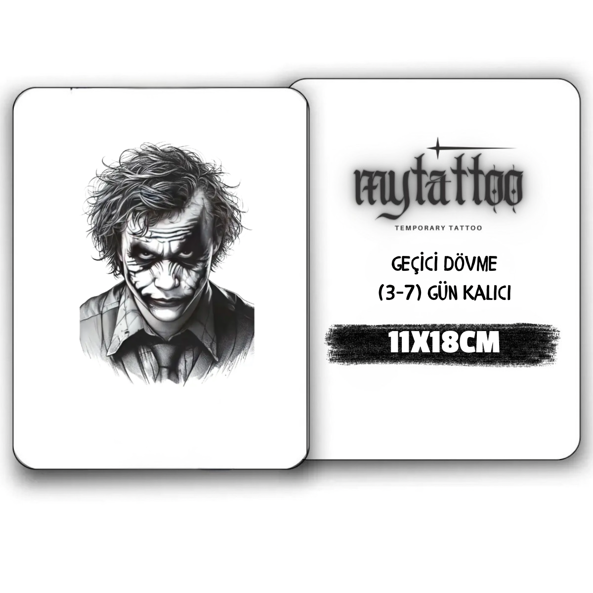 Joker Figürlü Orta Boy Geçici Dövme G293 MyTattoo