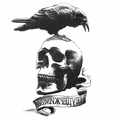 Kuzgun&İskelet Figürlü Orta Boy Geçici Dövme G301 MyTattoo