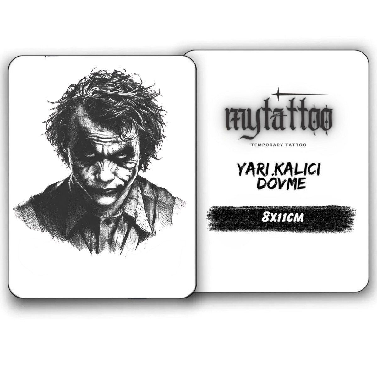 Joker Figürlü Küçük Boy Yarı Kalıcı Dövme MY227 MyTattoo