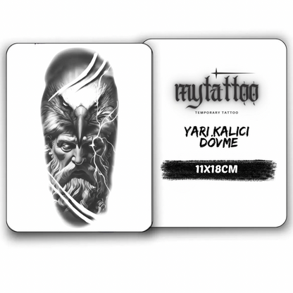 Aetos Dios &Zeus Figürlü Orta Boy Yarı Kalıcı Dövme MY185 MyTattoo