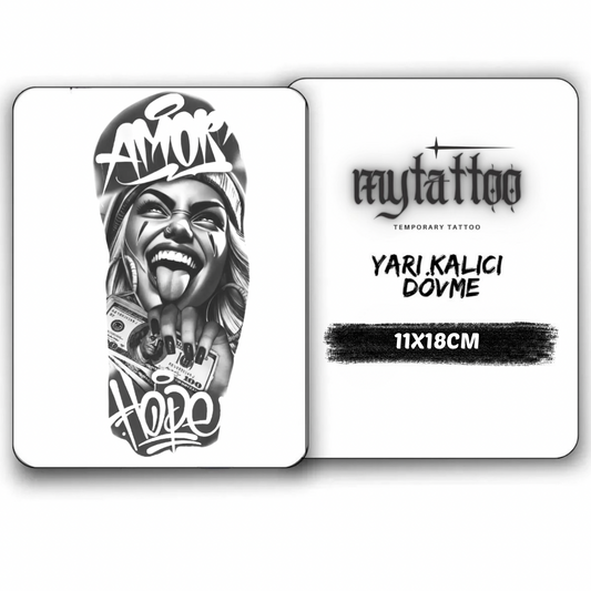 Harley Quin Figürlü Orta Boy Yarı Kalıcı Dövme MY180