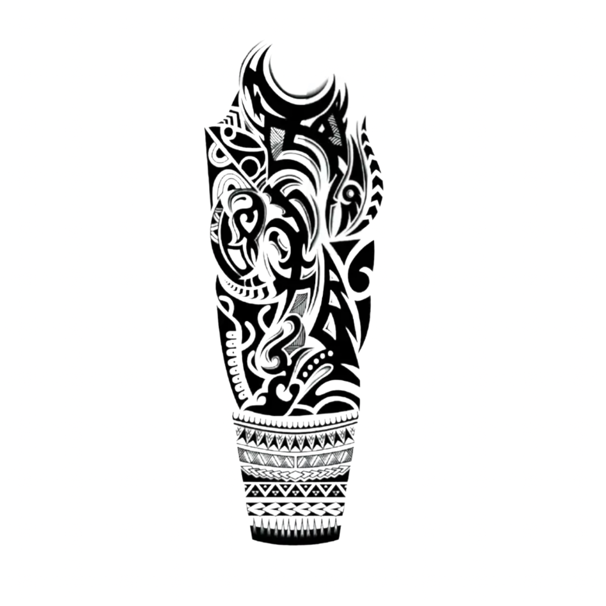 Tribal Dalga Figürlü  Kol Kaplama Geçici Dövme G280 MyTattoo