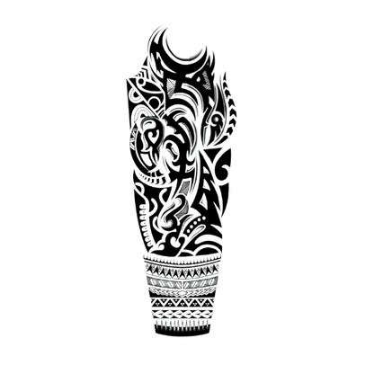 Tribal Dalga Figürlü  Kol Kaplama Geçici Dövme G280 MyTattoo