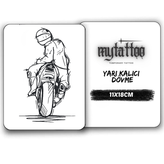 Motor Tutkusu Orta Boy Yarı Kalıcı Dövme MY238 MyTattoo